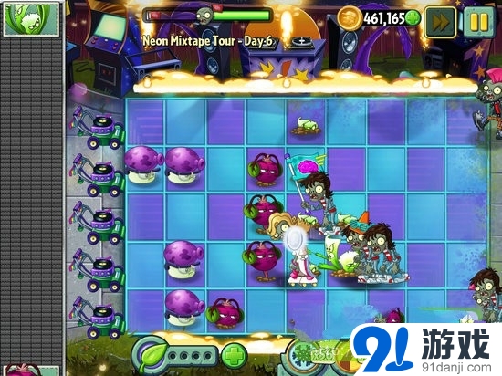 植物大戰(zhàn)僵尸2魔音氖光游第6關(guān)通關(guān)攻略
