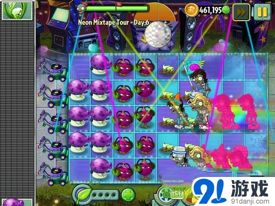植物大戰(zhàn)僵尸2魔音氖光游第6關(guān)通關(guān)攻略