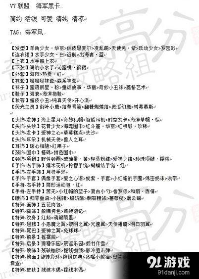 奇跡暖暖海軍黑卡搭配攻略    聯(lián)盟凝砂之戰(zhàn)海軍黑卡搭配攻略
