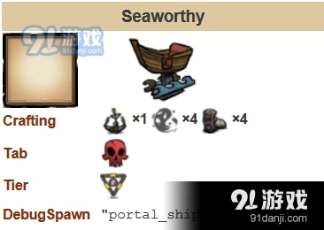 《饑荒：海難》Seaworthy用法