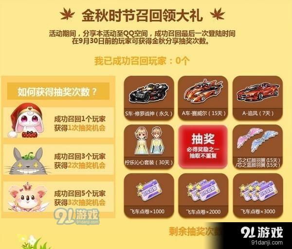 qq飛車金秋時(shí)節(jié)回歸禮