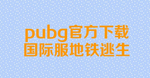 pubg官方下载国际服地铁逃生