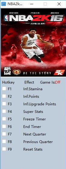 NBA2K16八项修改器MrAntiFun版