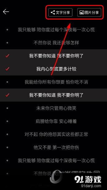 网易云音乐歌词分享页面