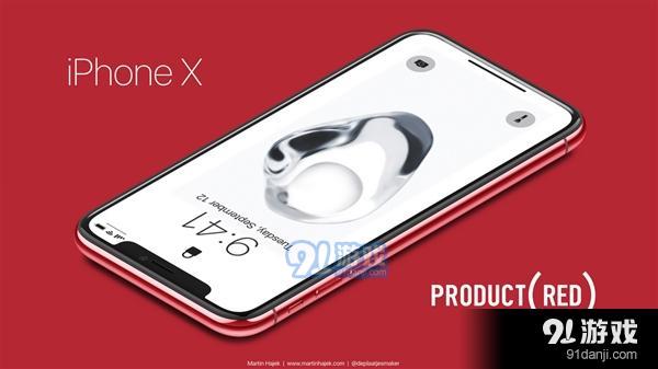 红色版iPhone X高清渲染图：经典红黑配