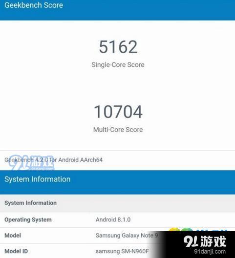 三星note9跑分多少 三星note9单核跑分超A11