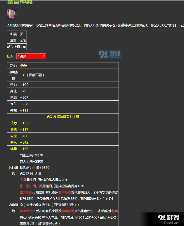 九阴真经天山派6内内功怎么样 九阴真经天山派6内内功特效介绍