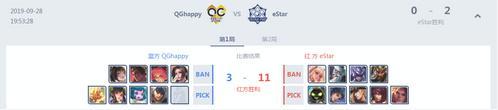 2019KPL秋季赛eStarPro vs QGhappy直播视频 9月28日eStarPro vs QGhappy比赛回放视频