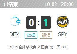 2019LOL全球总决赛入围赛DFM vs SPY比赛视频直播 10月2日DFM vs SPY视频重播回放