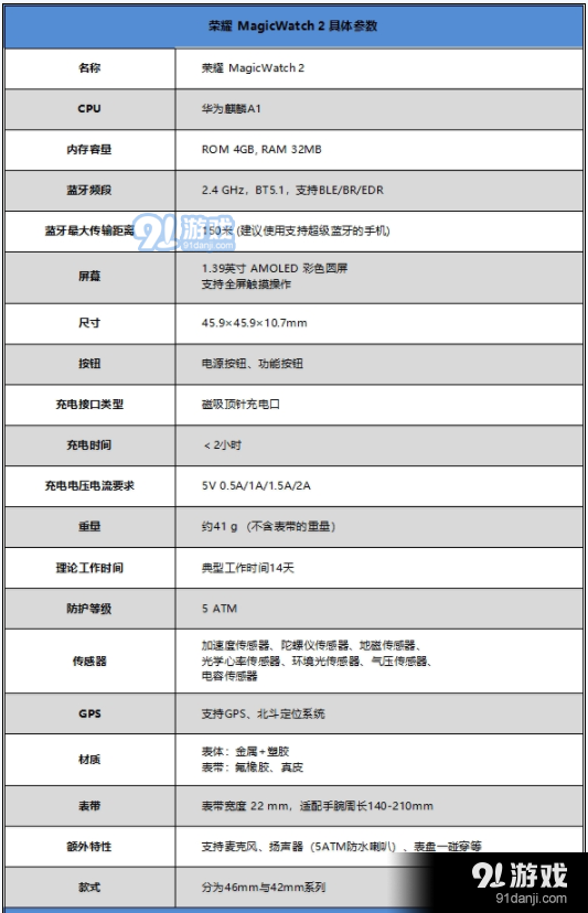 荣耀Magic Watch 2购买价格及配置参数_52z.com