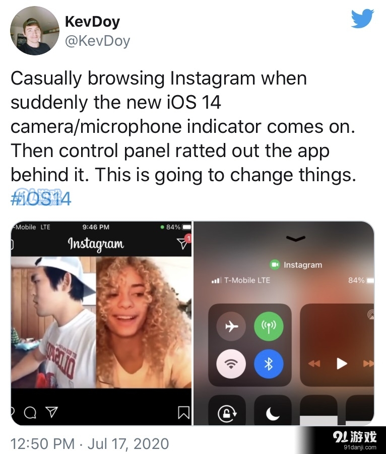 Instagram会在后台访问iOS14相机官方回应系Bug已修复