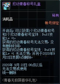 DNF青春无极限豪华礼包